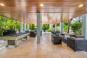 View of Pool Table and BBQ