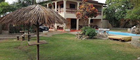 House and garden view from the back of the house