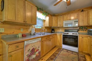 Fully stocked kitchen