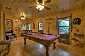 Terrace Level Living Room with Pool Table