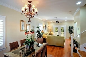 Hardwood flooring and an abundance of natural light