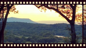 The view from the chalet deck, like picture from a movie set!