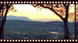 The view from the chalet deck, like picture from a movie set!