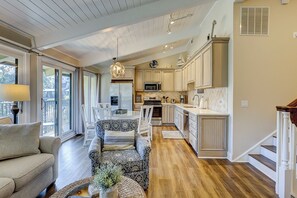 Kitchen with stainless steel appliances