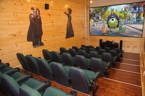 Private theater of this Vacation rental near Gatlinburg TN.