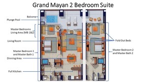 Two (2) bedroom suite floor layout