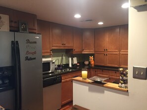 Updated kitchen / granite countertops with everything you would ever need for your stay.