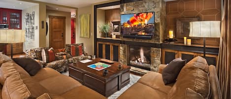 Great room with fireplace