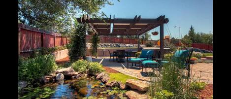 Koi Pond and Pergola Area