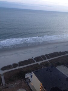 Angled oceanfront condo view