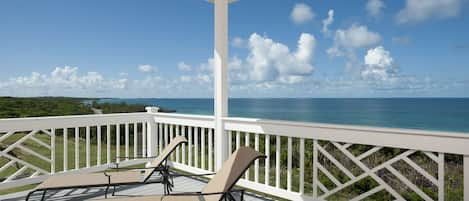 View from the west deck, facing the sunset  Deck has covered and open areas.