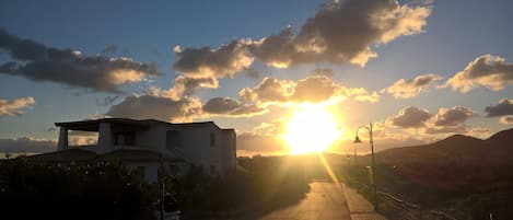 Resort at sunset