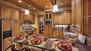 Kitchen with bar seating