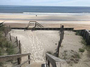 Nice easy steps to the Beach.    Very secluded.  