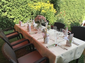 Outdoor banquet area