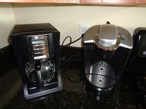 Conventional coffee maker and Keurig coffee maker