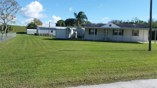 Side yard, before garage addition.