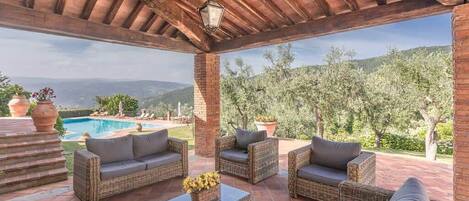 Private terrace with outdoor sofas