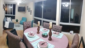 dining room and living room
