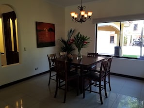 Dining area inside. 
