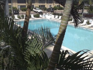 Crystal clear, heated oversized pool.