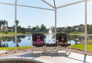 Two of our "Regular Guests"welcome you to Lake View House