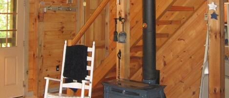 Woodburning stove to keep you extra cozy - we provide the firewood