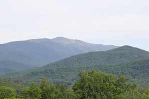 Summer view with traces of snow on Mt Washington