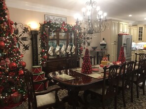 Dining Room decorated for Christmas