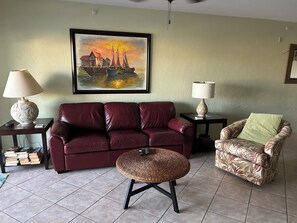 Clean, comfortable, living space. Couch with fold out bed.