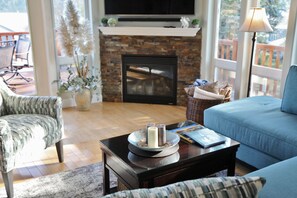 Gas fireplace for those chilly evenings