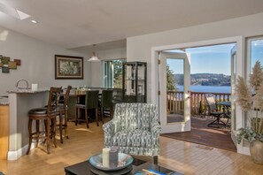 Enjoy dinner in the cozy dining area with views 