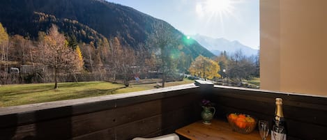 Balcón privado con vistas al Mont Blanc