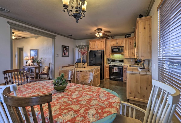 Experience the beauty of Texas you stay at this Godley ranch home.