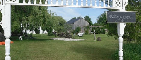 View to backyard and barn