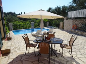 Dining area outside of the Villa...