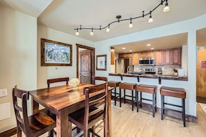 Bar top kitchen nook.