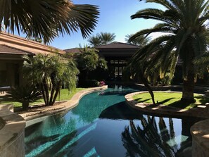 View of back courtyard by day