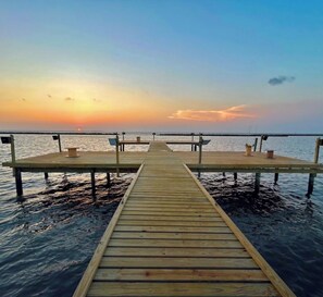 450’ pier with 6 boat slips, electrical outlets, and fishing lights.