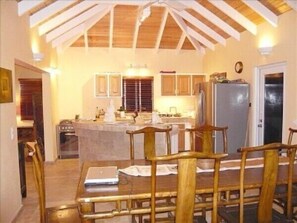 Dining and Kitchen with bar area