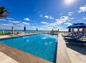 View of pool overlooking the ocean