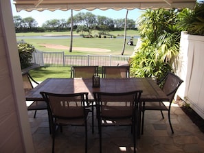 Patio Dining with Retractable Awning