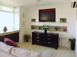 Living area with media.