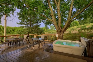 Hot tub and view from the deck.