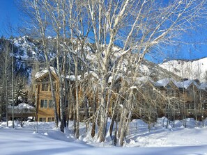 In winter from the bike path
