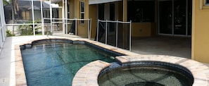 Pool and Hot Tub. We have a removable fence for added safety. 