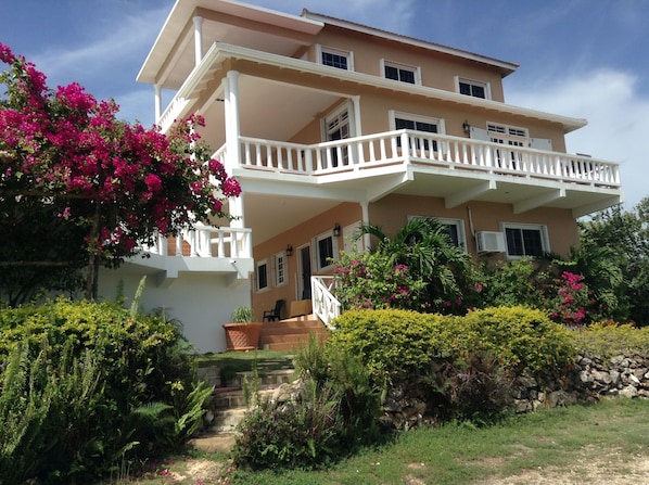 Lush tropical flowers and fruit trees add to the beauty of our villa.