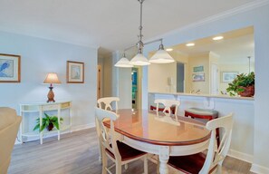 Dining area and breakfast bar.