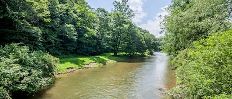 Looking Down the New River from the Property at Riverside Retreat