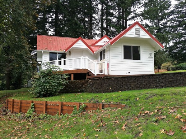 The Cottage, looking up from the river